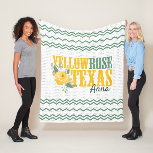 Yellow Rose of Texas _ Single Rose Fleece Blanket