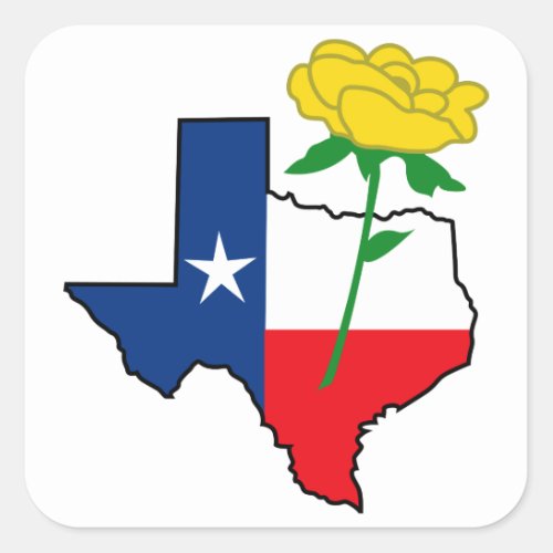 Yellow Rose of Texas Square Sticker