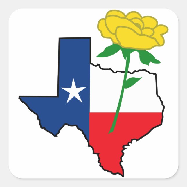 Yellow Rose of Texas Square Sticker (Front)