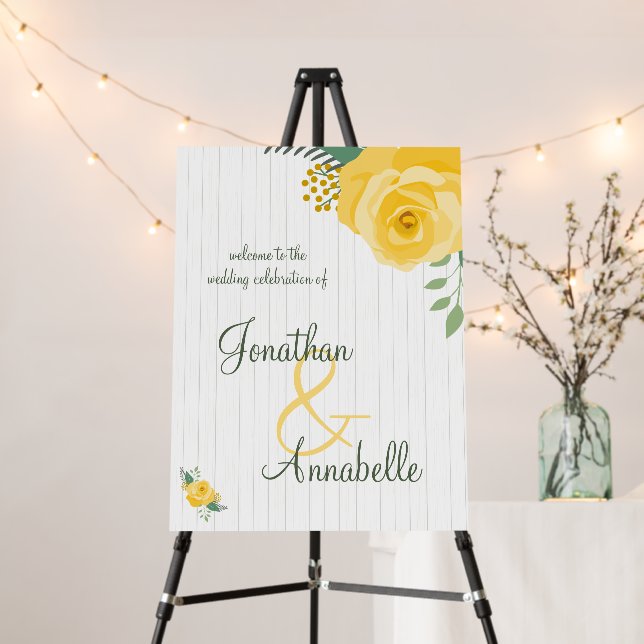 Yellow Rose of Texas Wedding Foam Board (In Situ (Stand))