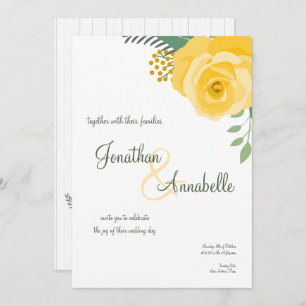Yellow Rose of Texas Wedding Invitation