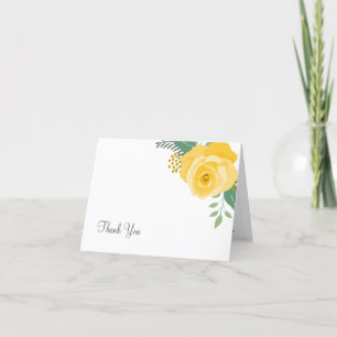 Yellow Rose of Texas Wedding Letterpress Thank You Card