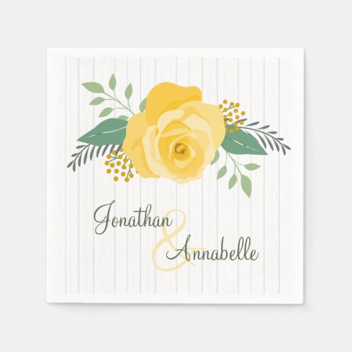 Yellow Rose of Texas Wedding Napkins