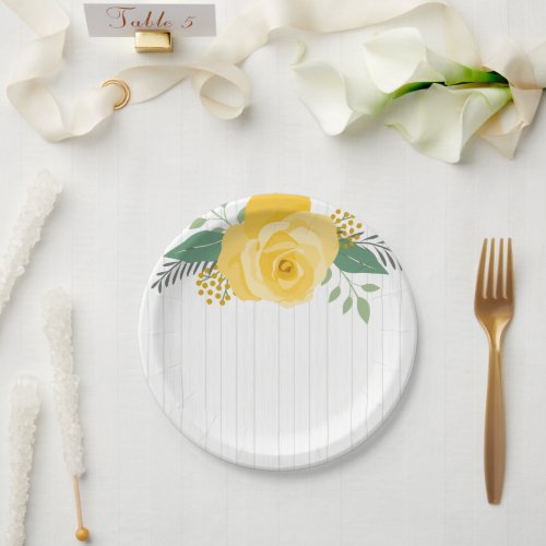 Yellow Rose of Texas Wedding Paper Plates
