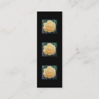 Yellow Rose, on black background. Mini Business Card