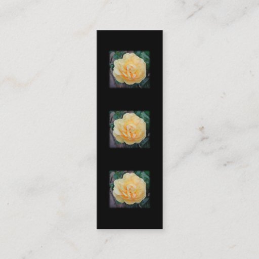 Customizable Yellow Rose, on black background. Business Card Templates