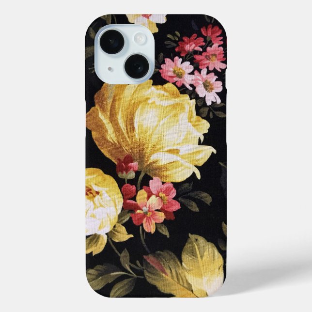 Yellow Rose On Black Case-Mate iPhone Case (Back)