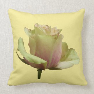 Yellow Rose on Cust. Background Color Throw Pillow