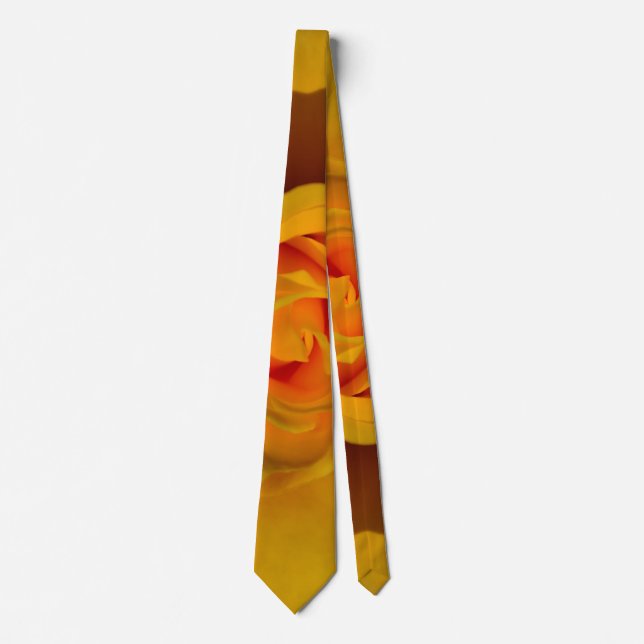 Yellow Rose, orange rose, romantic rose  Neck Tie (Front)