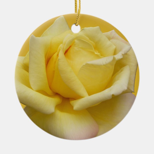 Yellow Rose Ornament Personalized Rose Decoration (Front)