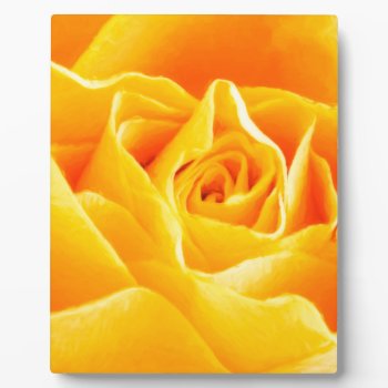 Yellow Rose Painted Plaque by StrumStrokesInc at Zazzle