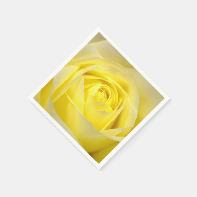 Yellow Rose Paper Napkins (Corner)