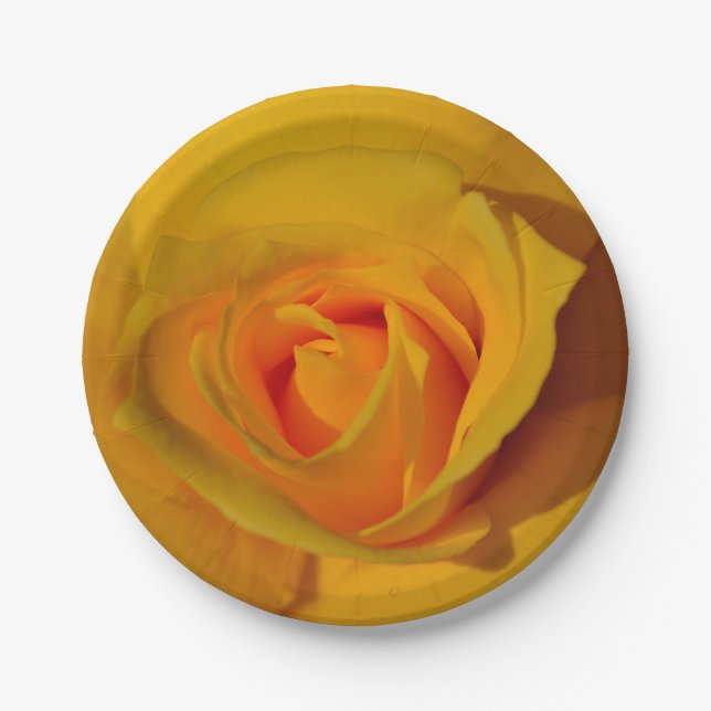 Yellow Rose Paper Plates (Front)