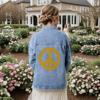 Yellow Rose Peace Symbol 