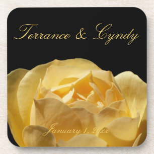 Yellow Rose Personal Wedding Coaster