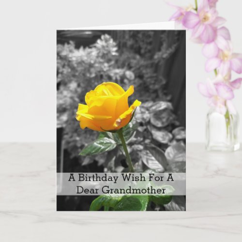 Yellow Rose Personalised Grandmother Birthday Card