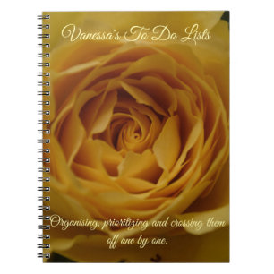 Yellow Rose Personalizable Name + Message Notebook