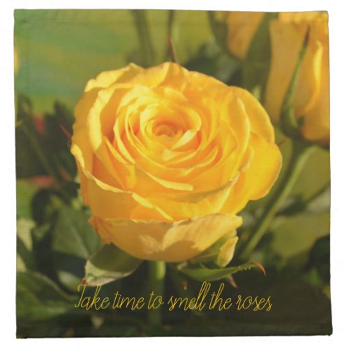 Yellow Rose Personalized Cloth Napkin