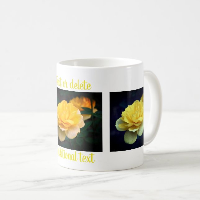 Yellow Rose Personalized Flower Photography  Coffee Mug (Front Right)