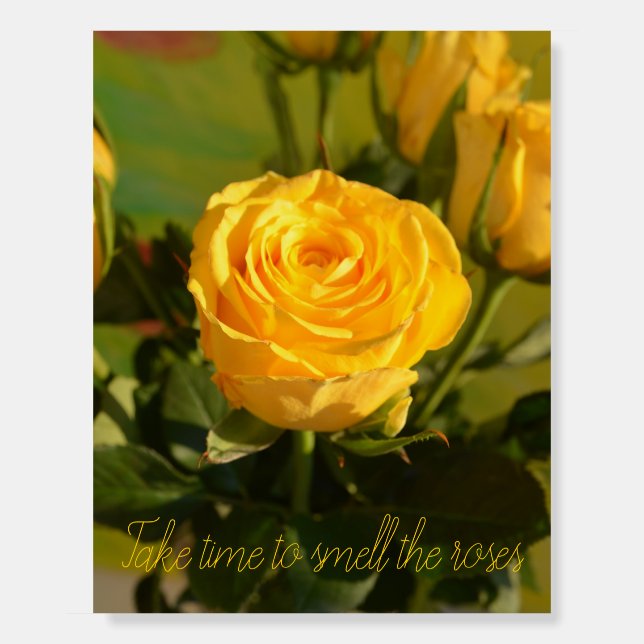 Yellow Rose Personalized Foam Board (Front)