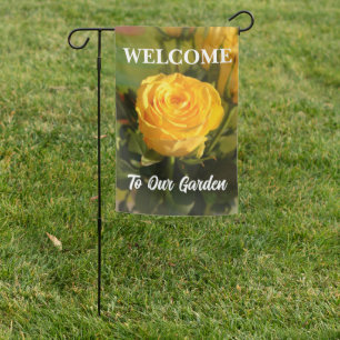 Yellow Rose Personalized Garden Flag