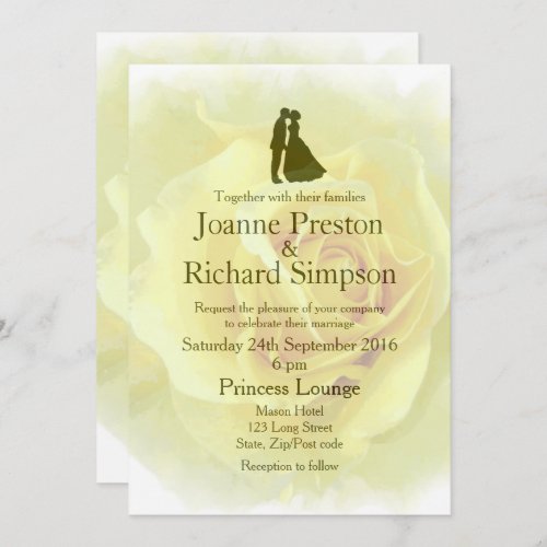 Yellow Rose Personalized Wedding Invitation