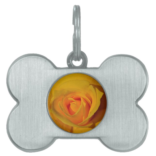 Yellow Rose Pet Name Tag (Front)