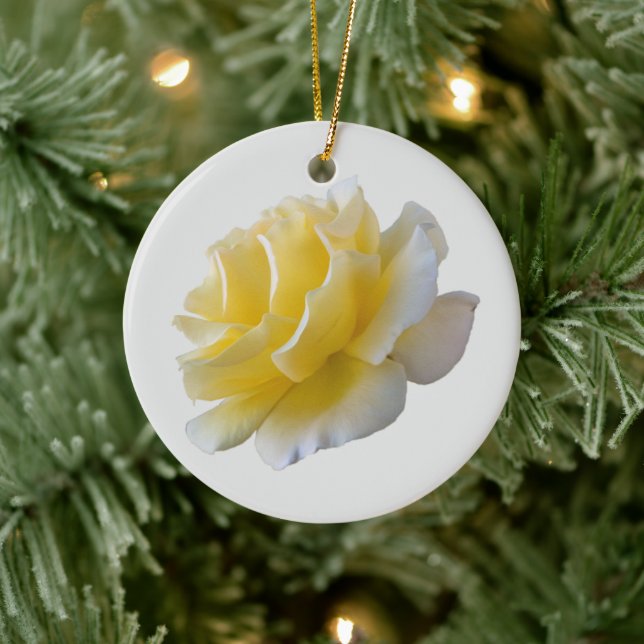 Yellow rose petals ceramic ornament (Tree)