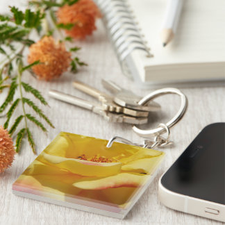 Yellow Rose Petals Keychain