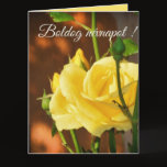 Yellow rose photo  - Hungarian name day Card