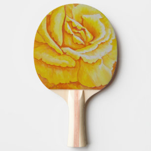 Yellow Rose Ping Pong Paddle
