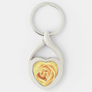Yellow rose print keychain