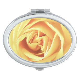 Yellow rose print makeup mirror