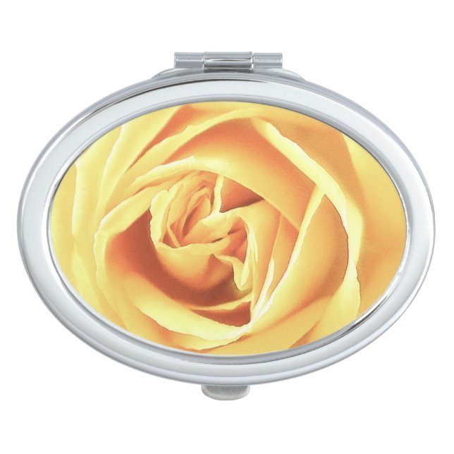 Yellow rose print makeup mirror (Front)