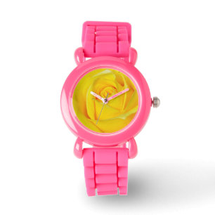 Yellow rose print watch
