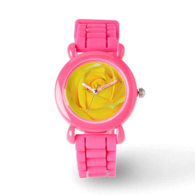 Yellow rose print watch (Front)