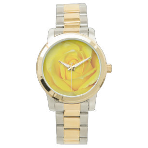 Yellow rose print watch