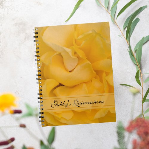 Yellow Rose Quinceaera Guest Book