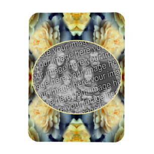 Yellow Rose Raindrops Frame Add Your Own Photo Magnet
