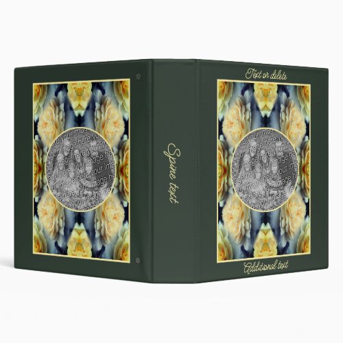 Yellow Rose Raindrops Frame Create Your Own Photo 3 Ring Binder
