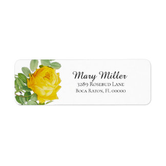 Yellow Rose Return Address Label