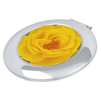 YELLOW ROSE ROUND ALL METAL-CONSTRUCTED COMPACT