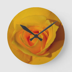 Yellow Rose Round Clock