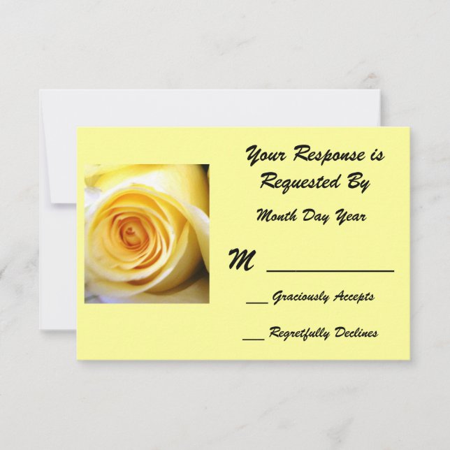 Yellow Rose RSVP Card (Front)