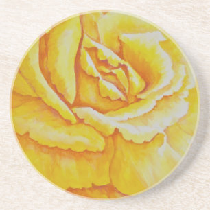 Yellow Rose Sandstone Coaster
