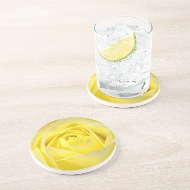 Yellow Rose Sandstone Coaster (Side)