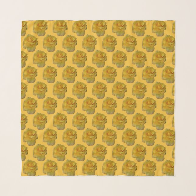 Yellow Rose Scarf Personalized Rose Scarves (Front)