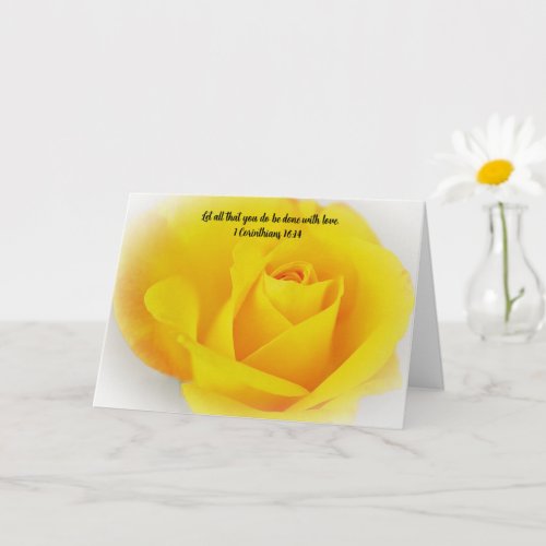 Yellow Rose Sending Love Bible Verse Care Card