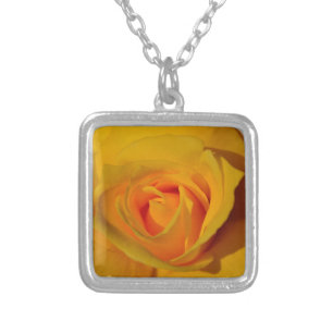 Yellow Rose Silver Plated Necklace