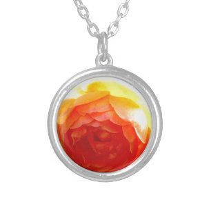 Yellow Rose Silver Plated Necklace